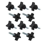 POWERTEC QNB3009-P2 - Pomelli a 4 punti, 0,8 cm-18, vite filettata a stella, con perno da 2,5 cm, 10 pezzi