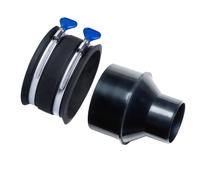 POWERTEC Riduttore da 2-1/2 pollici e polsino flessibile di controllo da 10 cm con morsetti in acciaio inossidabile, montaggio per tubo di raccolta della lavorazione del legno e porte antipolvere