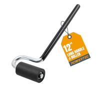 POWERTEC Rullo a J con manico lungo 30,5 cm, diametro 3,5 cm, larghezza 7,6 cm, strumento per laminati e impiallacciature, rullo in gomma per bordature, rivestimenti murali, 1 pezzo (71010)