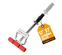 PowerTec Rullo Estensibile 71033 Resistente da 68,9 cm | Seconda Maniglia pressofusa per Una Maggiore Leva, Argento/Rosso