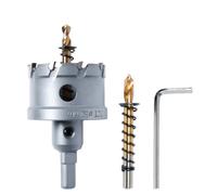 POWERTEC Sega a tazza in carburo da 5,1 cm per metalli morbidi e duri, set di frese a tazza con punta in carburo di tungsteno, con punta pilota placcata in titanio, per metallo, acciaio inossidabile