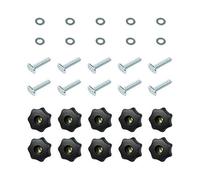 PowerTec Set di 10 pomelli a stella con bulloni e rondelle da 5/16"-18" x 1-1/2", 71482