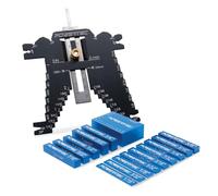 POWERTEC Set di 15 blocchi di installazione con misuratore di altezza, barre universali 5 in 1 per la lavorazione del legno, per fresa da banco, sega a nastro, trapano a colonna (72050)
