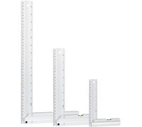POWERTEC Set di righelli quadrati 80005 L con livelle a bolla, finitura in alluminio anodizzato, set da 3 pezzi