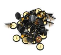 Powertool - Puntine da disegno per mappe, con teste in plastica e punti in acciaio per bacheca in sughero, 100 pezzi (nero, 10 x 10 mm)