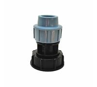 Powertool S60X6 - Raccordo filettato per serbatoio IBC, adattatore per serbatoio IBC, con adattatore per tubi dell’acqua MDPE, per serbatoi IBC (uscita dritta da 25 mm)