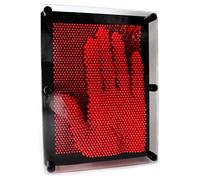 PowerTRC® 3D Pin Art Sculpture - Pin Impression Toy - Pin Impression Hand Mold - Grande giocattolo per bambini (6 x 8 rosso)