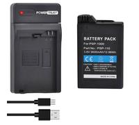 PowerTrust 1 batteria PSP-1000 con caricatore per console gamepad Sony PSP-1001, PSP-1002, PSP-1003, PSP-1004, PSP-1005, PSP-1006
