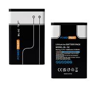 PowerTrust 2 batterie BL-5C 3,7 V 1580 mAh per Nokia Telefono N70 1209 1100 3100 3120 3650 110 1101 1200 3109 3110 3650 E50 e House Radio V115