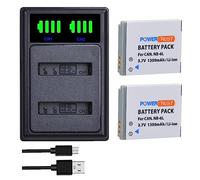 PowerTrust 2 batterie e caricabatterie NB-6LH NB-6L da 1300 mAh per Canon PowerShot SX260 HS,SX420 is, SX540 HS, D30, SX520 HS, SX600 HS,SX610 HS, SX610 HS, S120, SX170 is, SX275 HS, SX275 HS, SX275