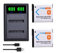 PowerTrust 2 batterie e caricabatterie NP-BN1 per Sony DSC-W800 DSC-W830 DSC-QX100 DSC-TX30 DSC-QX10 DSC-TF1 DSC-TX20 DSC-TX66 DSC-TX200 DSC-WX150
