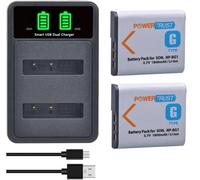 PowerTrust 2 batterie NP-BG1 NP-FG1 e caricabatterie per Sony Cyber-Shot DSC-W150 DSC-W170 DSC-T100 DSC-WX1 DSC-N1 DSC-N2 DSC-H9 DSC-H10 DSC-H7 DSC-H55 DSC-T20 DSC-HX5