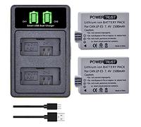 PowerTrust Batteria LP-E5 e caricabatteria LED USB doppio per Canon EOS Rebel XS, Rebel T1i, Rebel XSi, 1000D, 500D, 450D, Kiss X3, Kiss X2, Kiss F