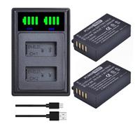 PowerTrust Confezione da 2 batterie EN-EL20 EN-EL20a e caricabatterie doppio LED per fotocamera Nikon P1000, Coolpix P950, 1 J3, J1, 1 j1, 1 J2, 1 AW1, 1 V3, Coolpix A, confezione da 2