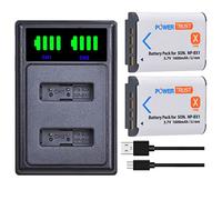 PowerTrust Confezione da 2 batterie NP-BX1 da 1600mAh con caricabatterie NP BX1 per fotocamera digitale Sony ZV-1 Vlog, FDR-X3000R RX100 M7 M6 AS300 HX400 HX60 WX350 AS300V HDR-AS300R FDR-X3000
