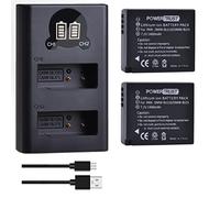 PowerTrust DMW-BLG10 DMW-BLG10E - 2 batterie con caricatore per Panasonic Lumix DC-GX9 DMC-GF6 GF5 GX7 LX100 GF3 GX80 GX85 ZS60 TZ80 TZ95 ZS100 TZ100 TZ101 DC-G100 TZ90 ZS77 0
