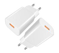Powice 2 caricabatterie USB A da 15 W, 5 V/3 A, caricatore USB, adattatore USB, alimentatore USB, caricatore USB, adatto per telefoni cellulari, cuffie, lampade da scrivania, altoparlanti Bluetooth e