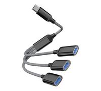 Powice Sdoppiatore USBC, cavo da 1 a 3 USB 2.0, distributore USB ricaricabile da 10 W, adattatore OTG USBC