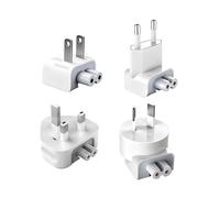 Powice Set di adattatori da viaggio 4 in 1 per Apple Power Adapter - spina US/UK/AU/EU compatibile con MacBook Power Adapter caricatore iPad, connettore di ricambio compatto per l'alimentatore Apple
