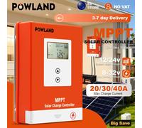 POWLAND 20A 30A 40A MPPT Regolatore di carica solare 12V 24V Regolatore solare automatico Pannello solare per supporto ingresso Max 100V Lifepo4 Li
