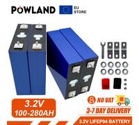 POWLAND 3.2V 100Ah 150Ah 206Ah LiFePO4 Batteria Al Litio Ferro fosfato Per 4S 12V 24V 3C Auto Batterie Motore Modifica M6 Stud 4x 3.2V 280Ah