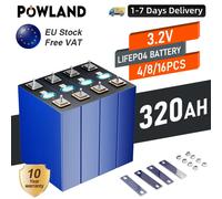 POWLAND Grado A 3.2V 320AH 100AH Batteria LiFePO4 Litio Ferro Phospha Per 12V 24V 4S E-Scooter RV Sistema di Accumulo di Energia Solare 3.2V 100ah 4PCS