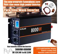 POWLAND Inverter a onda sinusoidale pura DC 12V a AC 220V 8KW 6KW 5KW 4KW 3KW Convertitore portatile della banca di potere Convertitore solare UN Spina UE