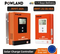 POWLAND MPPT 60A 40A 30A 20A Regolatore di carica solare 12V 24V 36V 48V Batteria Display LCD Pannello solare IP21 Supporto Lifepo4 Li