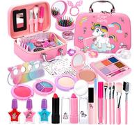POWLYB Set Trucchi Bambina 38pcs, Sicuro, Atossico e Lavabile, Anallergico, Trousse per Giochi Bambina, Regalo di Natale e Compleanno per Bambine 4-10 Anni