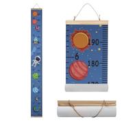 Powmag Bambini Altezza Misura Grafico, Righello crecimiento bambini, Grafico di Crescita del Bambino, Metro Altezza Bambini da Parete, Staccabile e Portatile Decorazioni Murali (space planet)