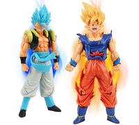 Powmag Goku Action Figure, 18cm Statuette Goku Super Saiyan, Figure di Cartoon Animati Giocattoli Decorazioni da Tavolo per Regalo di Compleanno per Bambini