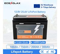 PowMr 100Ah 24V Batteria al litio 150Ah 200Ah 300Ah LiFePO4 Batteria 12V Supporto BMS 6000+ Cicli Tempi Max 4PCS Serie Parallelo