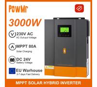PowMr 3000W Inverter ibrido DC 24V 220V AC Con 80A MPPT Caricatore solare Ampia tensione Off-Grid Inversor Max Pannello solare PV 450Vdc 3000W without WIFI