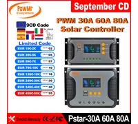 PowMr aveva 30A 60A 80A regolatore di carica solare per batteria 12V 24V 36V 48V con schermo LED USB 30A