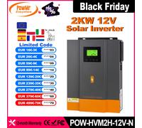 PowMr EU 2KW inverter solari ibridi 12V V onda sinusoidale pura con batteria di ricarica 80A MPPT regolatore di carica solare Max PV 400VDC
