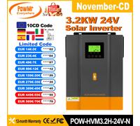 PowMr EU Inverter solari ibridi 3.2KW 24V Inverter fotovoltaico 230VAC Costruito in 80A MPPT Regolatore fotovoltaico di carica solare 30-400VDC