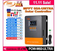 PowMr EU MPPT 60A Regolatore di carica solare 12V 24V 36V 48V Plus Regolatore DSP Funziona per batteria Lifepo4 V Pannello solare