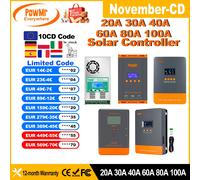 PowMr MPPT 100A 80A 60A 40A 30A 30A 20A Regolatore di carica solare LCD Funziona con pannello solare batteria al piombo-acido Lifepo4 12V 24V 36V 48V