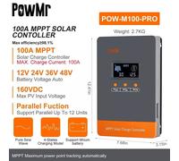 PowMr MPPT 60A 80A 100A regolatore di carica solare 12V 24V 36V 48V batteria PV 160V parallelo 12 unità Controller 720W-4800W di ricarica