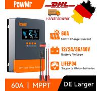 PowMr MPPT 60A Regolatore di carica solare 12V 24V 36V 48V Regolatore di carica della batteria al piombo-acido Lifepo4 Auto Max PV 160V Display LCD