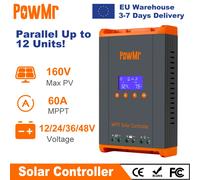 PowMr MPPT 60A Regolatore di carica solare Pannelli solari Regolatore 12V 24V 36V 48V Parallelo fino a 12 unità per batteria al litio al piombo