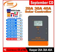 Powermr 20A 30A 40A MPPT Controller caricabatterie solare 12V 24V Power Bank Display LCD realizzato 40A