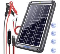 POWOXI 12W 12V Solar Battery Charger Trickle Maintainer Kit per auto | Regolatore di carica MPPT | Impermeabile | Protezioni di sicurezza intelligenti | per barche RV Marine Moto Rimorchio |