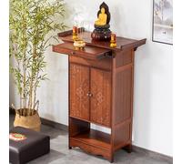 POWRZZZY Tavolo Da Altare Buddista,Tavolo-altare Personale Per Il Santuario,Armadietto Cinese Con Nicchia Per Buddha,con Doppio Sportello E Cassetto,per Soggiorno E Templi(Red walnut,80x36x120cm)