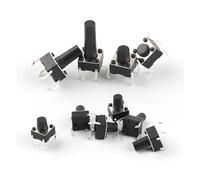 POWTAXBJGD 20 interruttori tattili da 6 x 6 mm, interruttore tattile momentaneo tattile a pulsante, 6 x 6 x 4,3/5/5,5/6/7/8/9/10/11 mm (6 x 6 x 11 mm)