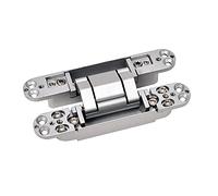 POWTAXBJGD Cerniere 3D regolabili per nascondere la porta in legno, cerniera a croce nascosta, cancello automatico a chiusura automatica, cerniere nere resistenti, portante 80 kg (colore: argento)