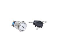POWTAXBJGD Interruttore a pulsante in ottone cromato da 19 mm, 2/3 posizioni, 1NO1NC/2NO2NC, pulsante con due tasti (2NONC 3 posizioni)