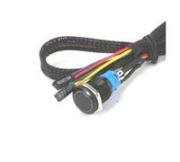 POWTAXBJGD Interruttore a pulsante SW per PC Host Start Power Computer Reset SW Button Switch 3V-6V con cavo scheda madre da 60 cm fai da te (ripristino PC nero, 16 mm LED blu)