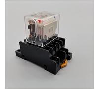 POWTAXBJGD Relè 1 pz Ly4nj Hh64p miniatura relè P143 14-Pin 10A con LED intermedio relè 12V / 24V / 220V 10A interruttore generale relè con base (colore: Dc12, dimensioni: A Set)