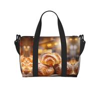 Powzjzw Bakery Borsone da viaggio Weekender Carry On Tote Bags per donne Borse da ospedale per lavoro e consegna Borsa per bagagli durante la notte, Nero , Taglia unica